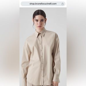 Brunello Cucinelli. Cotton poplin button down shirt.